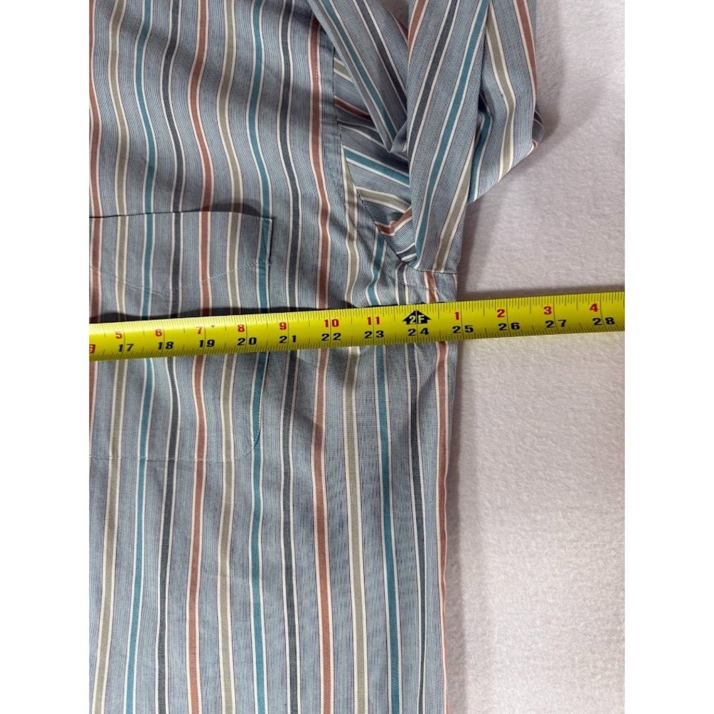 Allen Flusser Shirt Men Large Multicolor Striped 100% Cotton Button Down Pocket - Picture 7 of 13